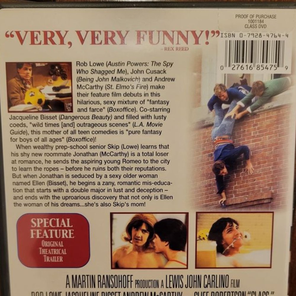 Class (1983) DVD - Picture 2 of 2